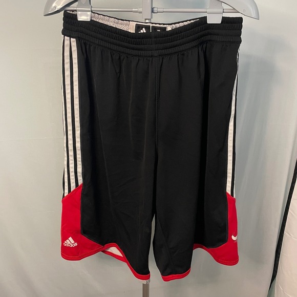 Adidas Chicago Bulls NBA Basketball Shorts Mens 2XL Black Red - Picture 1 of 6